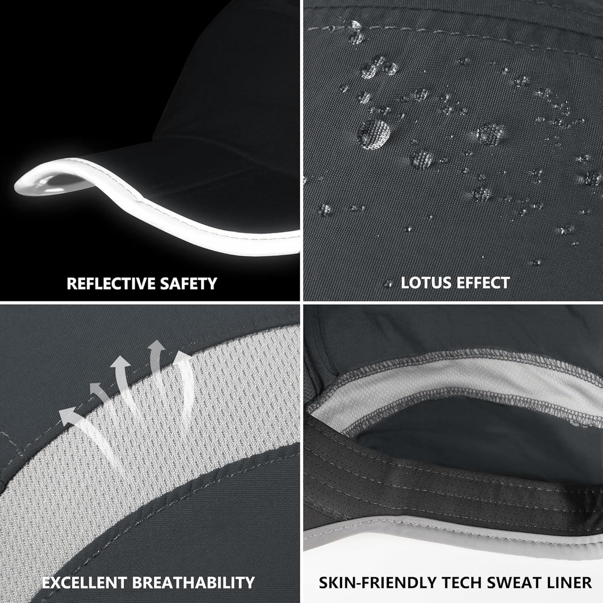 GADIEMKENSD Reflective Folding Outdoor Hat Unstructured Design UPF 50+ Sun Protection Sport Hats for Womens and Mens