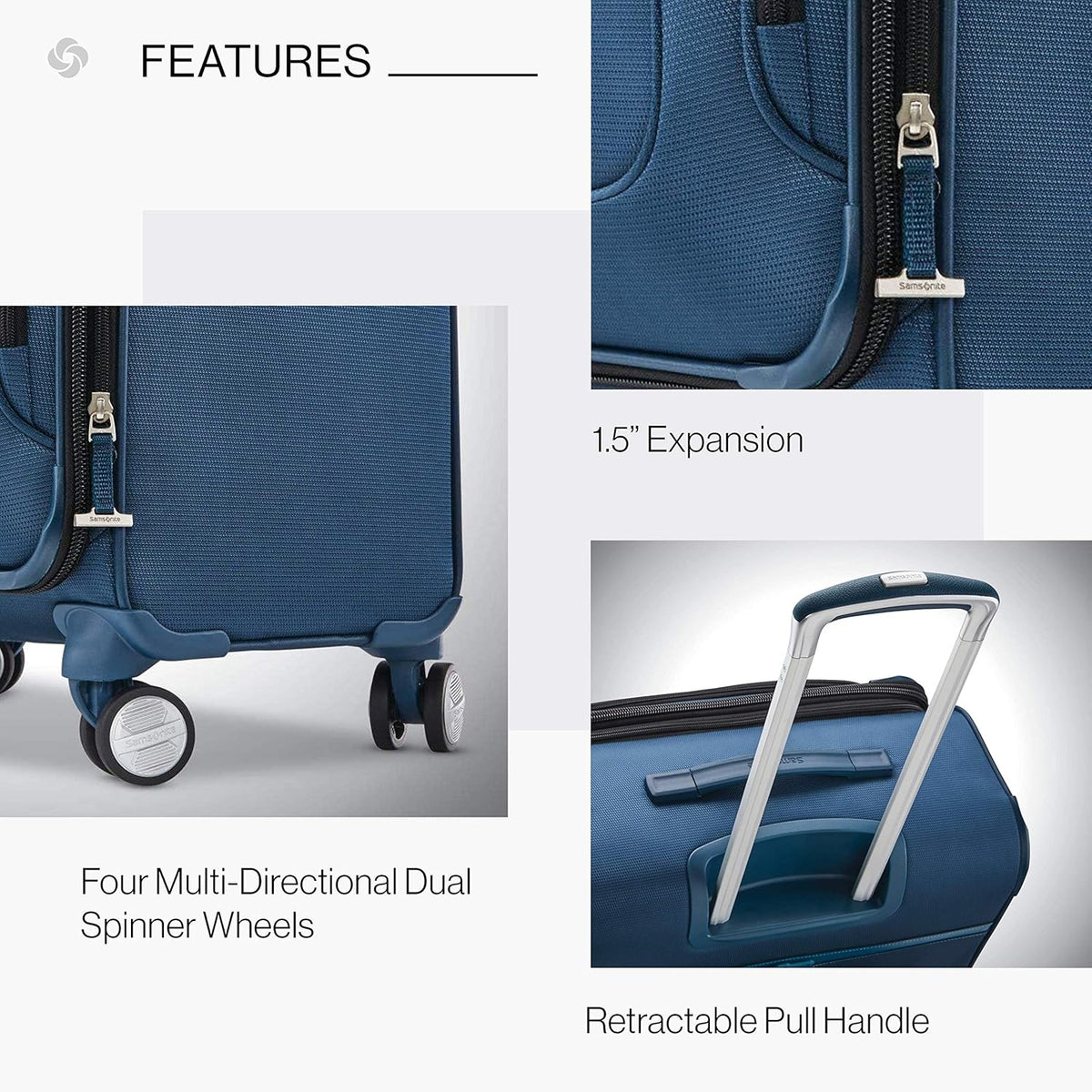 Samsonite Solyte DLX Softside Expandable Luggage with Spinner Wheels, Mediterranean Blue, 2-Piece Set (20/25)