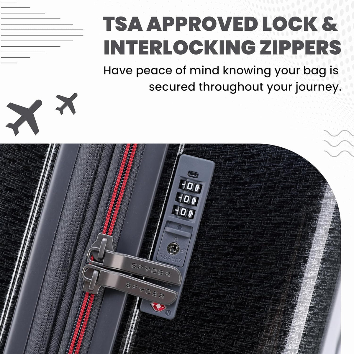 Spyder Traverse 3 Piece Luggage Set, 360° Spinner Wheels, TSA Approved Lock, (20 Inch Carry On, 25 Inch Medium, 29 Inch Large), Charcoal