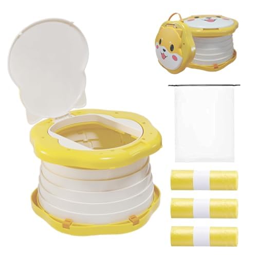 SunnySmile Toddler Travel Potty,Kids Portable Potty,Applicable to Travel,Camping, Outdoor, Indoor,with 45 Potty Bags,Cartoon Design, Children Will Like it More