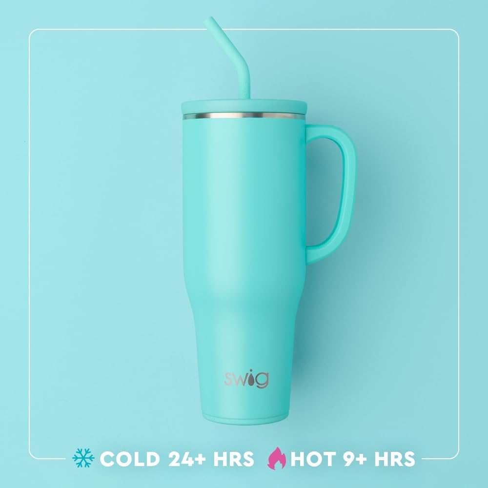 Swig Life 40oz Mega Mug, 40oz Tumbler with Handle and Straw, Extra Large Insulated Tumblers, Cup Holder Friendly Travel Mug (Tennessee)