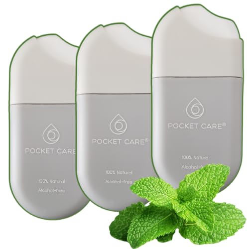 POCKET CARE | 3 Pack Mint-Scented Hand cleanser Spray 15 ml - Spray for Hands | Organic Moisturizing Spray | Travel Size - Travel Accessories | 100% natural
