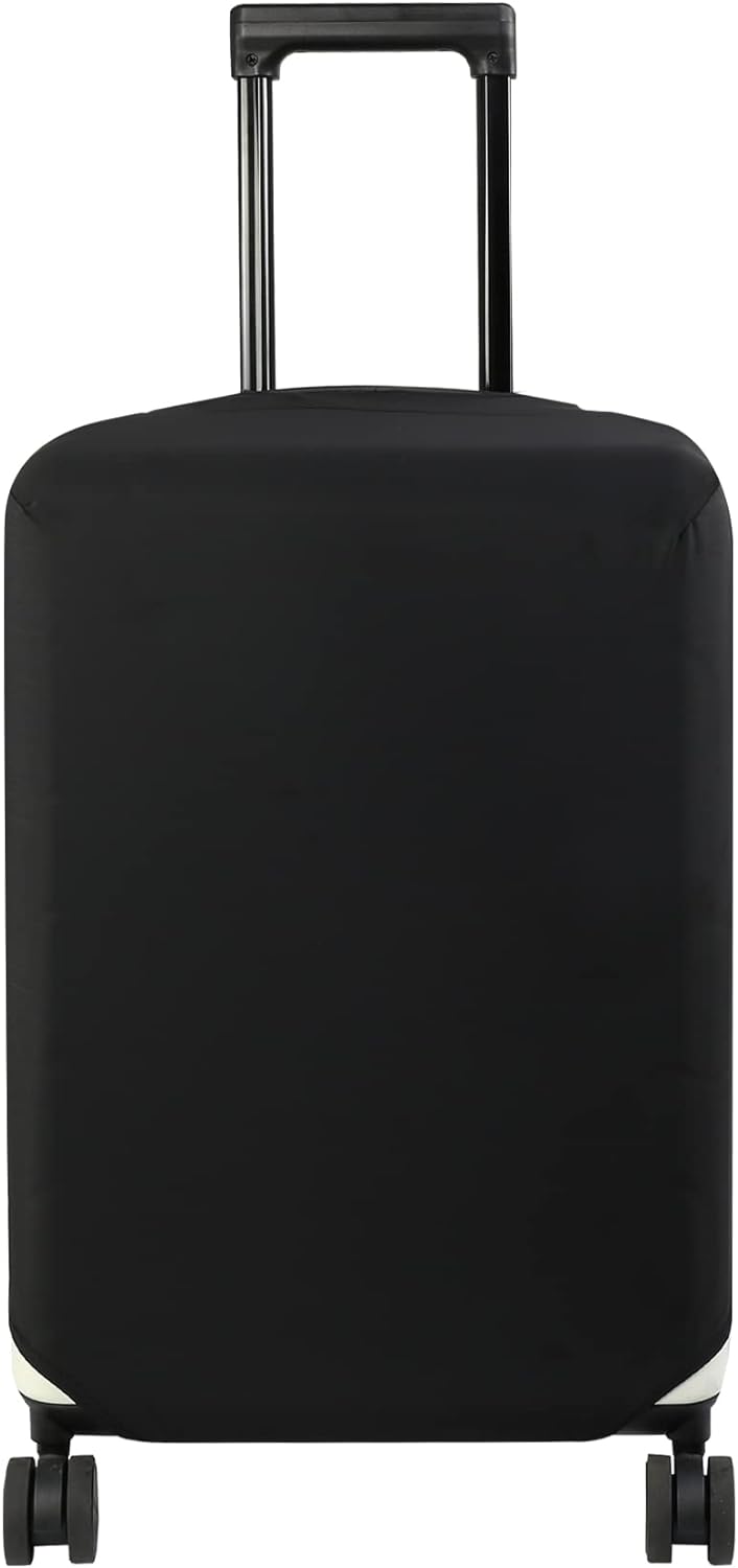 HYPER VENTURE Washable Luggage Cover - Fashion Suitcase Protector Fits 23-26 Inch Luggage (Black, M)