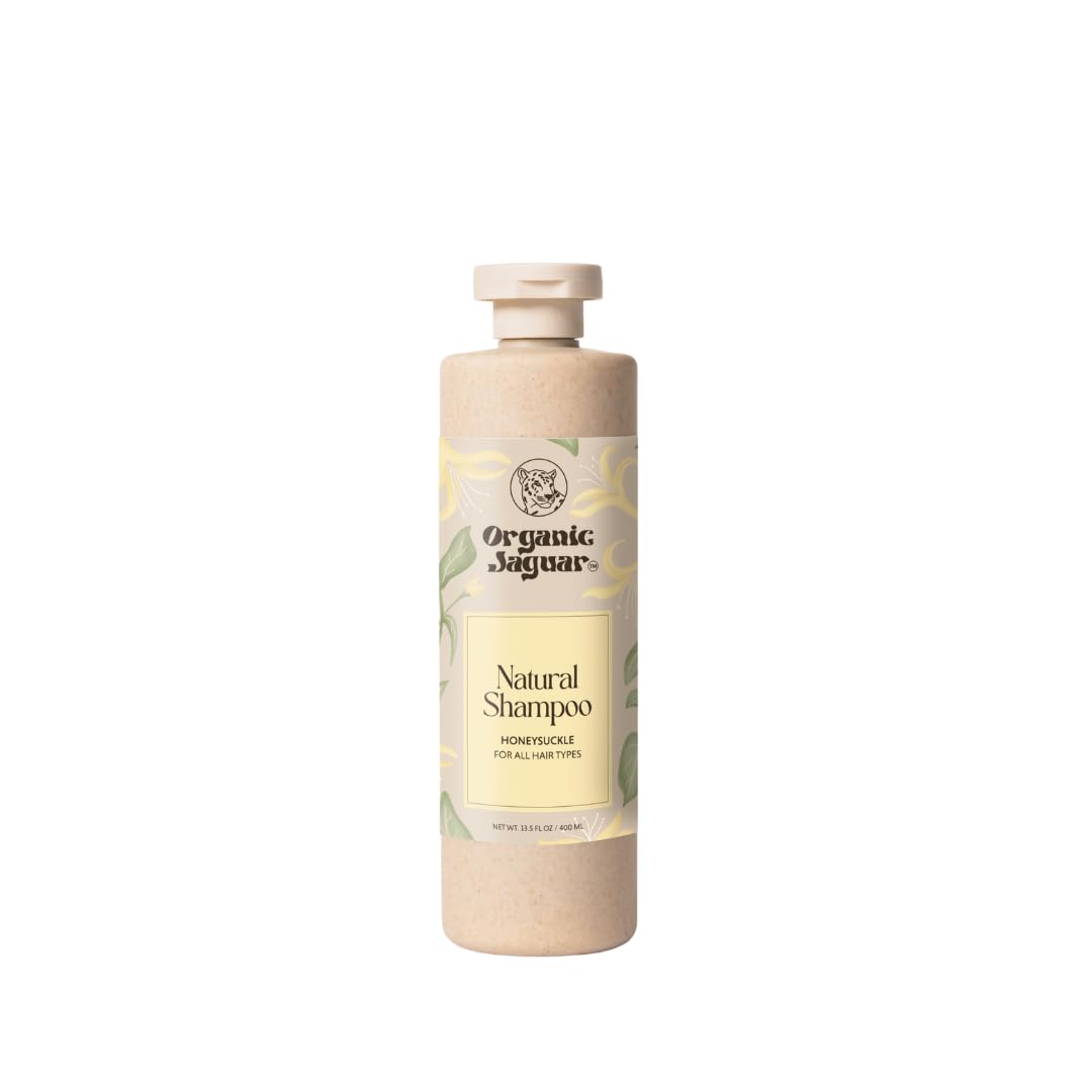 Natural Shampoo for Hair Care, Sulfate Free Shampoo with Castor Oil, Honeysuckle, Glycerin, Aloe Vera & Mild Thickening Agent, Dry to Color Treated to All Hair, 13.5 fl oz