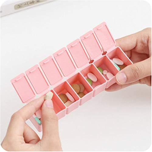 4Pack Weekly Pill Organizer,Small 7 Days Pill Cases Travel Daily Pill Box for Fish Oil, Calcium Tablets Supplements and Other Vitamin Pill