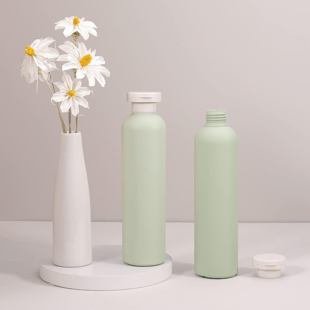 13.5oz Squeeze Bottles with Flip Cap, Refillable Plastic Travel Bottles for Creams, Lotion, Shampoo, Conditioner (2 Pcs)