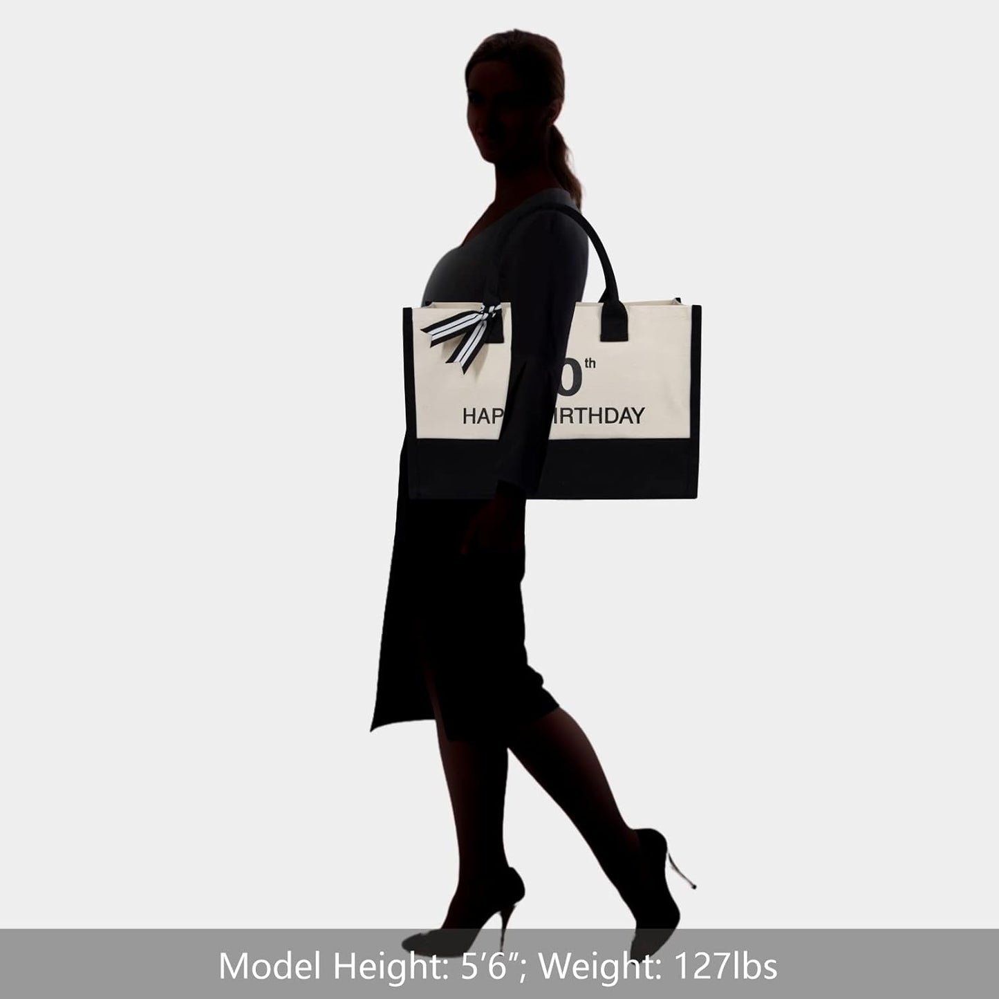 TOPDesign Embroidery Canvas Tote Bag for Women, 30th Birthday Gifts for Her, Wife, Mom, Sister, Daughter, Aunt, Best Friend, Coworker, Turning 30 Years Old Present, Personalized Bag for Beach, Holiday