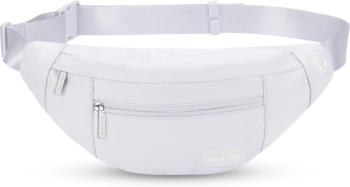 MAXTOP Large Crossbody Fanny Pack with 4-Zipper Pockets,Gifts for Enjoy Sports Festival Workout Traveling Running Casual Hands-Free Wallets Waist Pack Phone Bag Carrying All Phones