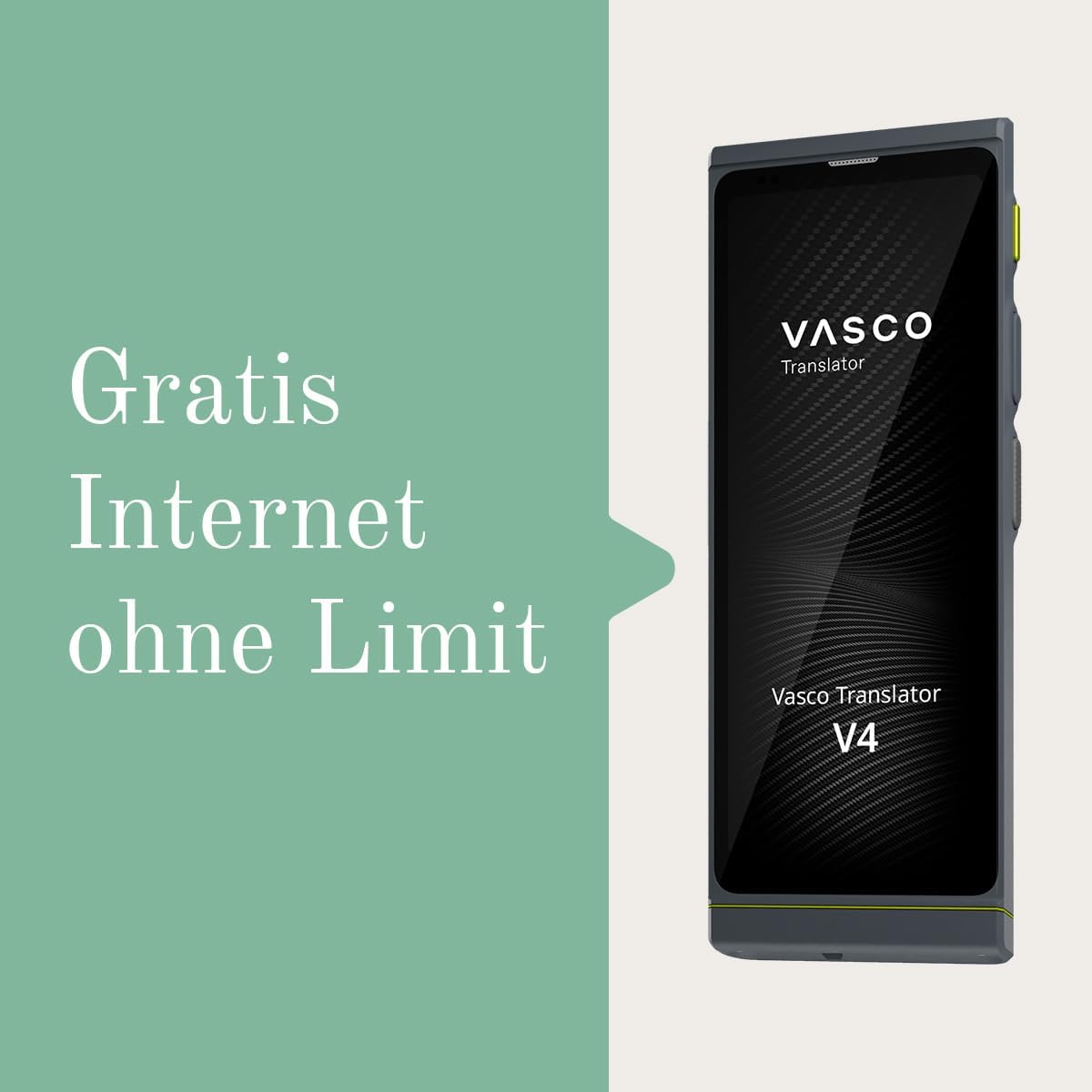 Vasco V4 Language Translator Device | 112 Languages | Free Lifetime Internet in Almost 200 Countries | Pearl White