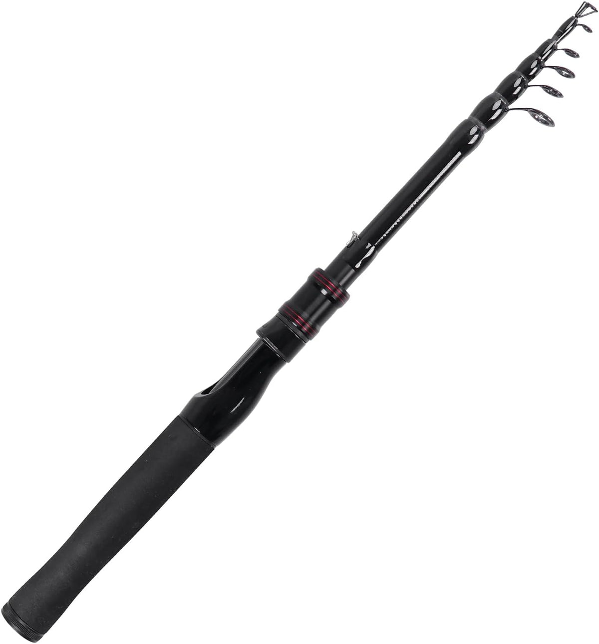 Telescopic Fishing Rod, Collapsible Fishing Rod Portable Spinning Pole for Saltwater and Freshwater, Carbon Fiber Lightweight and Compact Design
