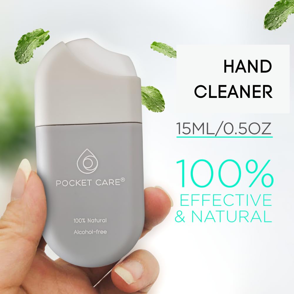 POCKET CARE | 3 Pack Mint-Scented Hand cleanser Spray 15 ml - Spray for Hands | Organic Moisturizing Spray | Travel Size - Travel Accessories | 100% natural