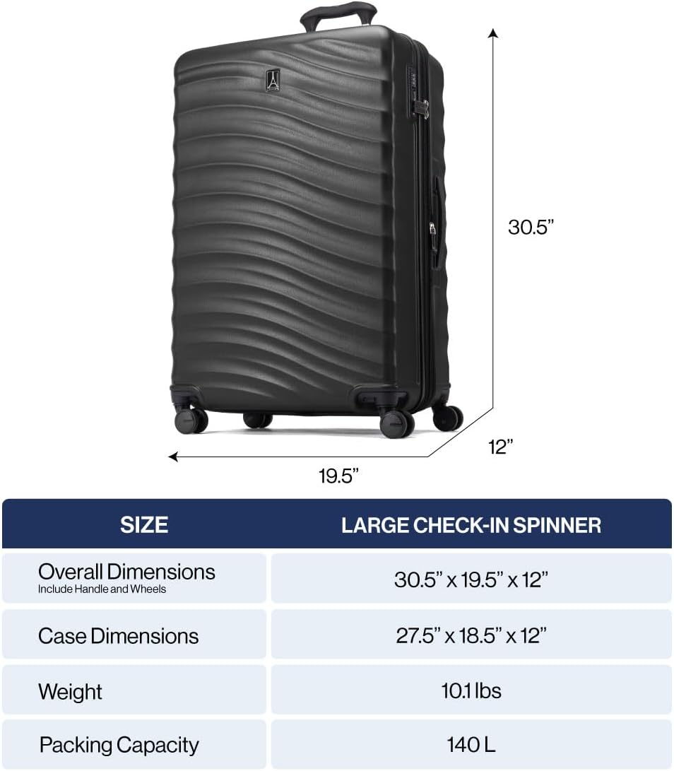 Travelpro Maxlite Air V2 Hardside Expandable Checked Luggage, 8 Spinner Wheels, Lightweight Hard Shell Suitcase, TSA lock, Slate Green, Checked Large 28-Inch