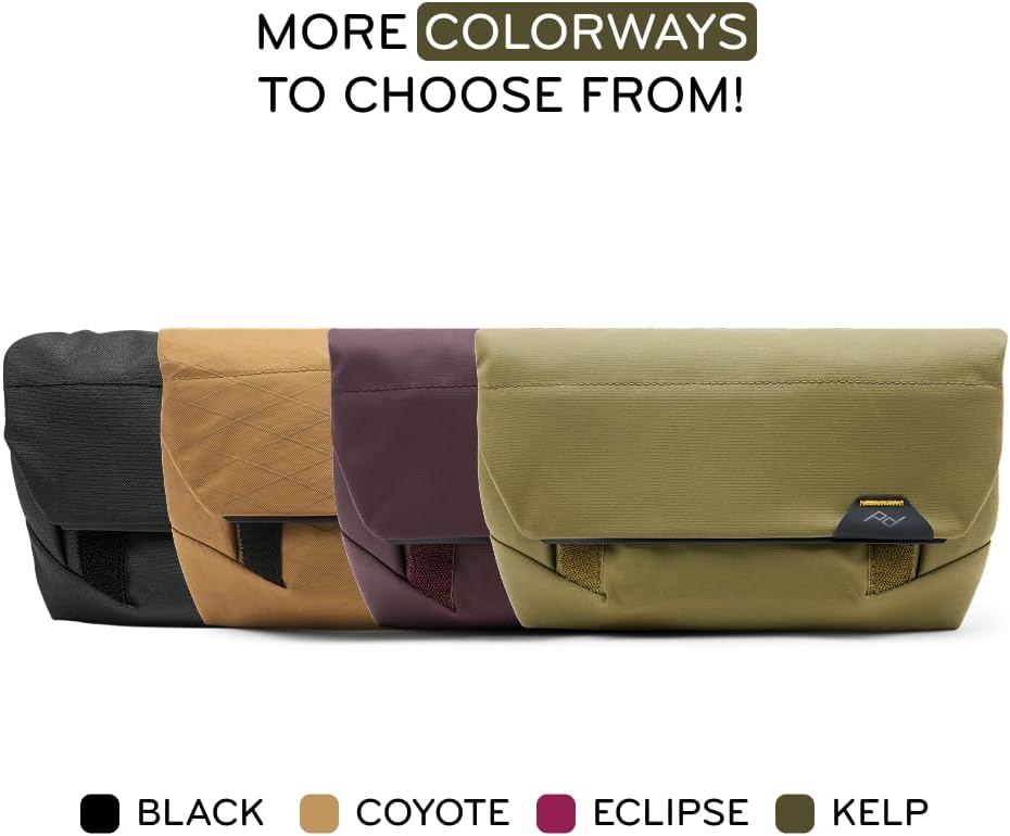 Peak Design Field Pouch V2, Kelp, 2-in-1 Organizer and Sling Bag, Adjustable Shoulder Strap and Integrated Belt Loops, Weatherproof Nylon Canvas, Organizer Pouch or Carry Bag for Men and Women