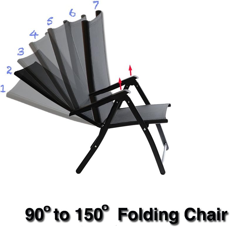 Heavy Duty Durable Adjustable Reclining Folding Chair Outdoor Indoor Garden Pool (1)