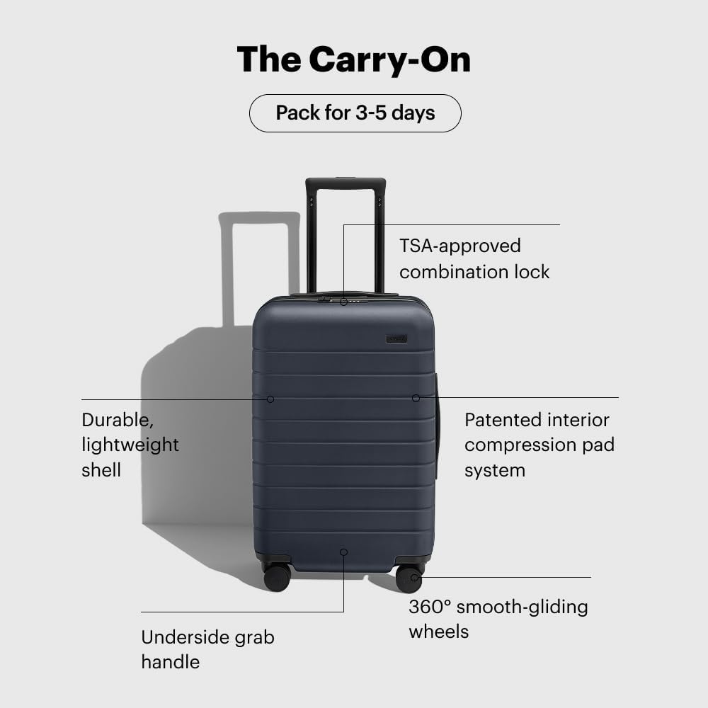 Away Carry-On Luggage, Lightweight Hardside Suitcase with Spinner Wheels, 22 Inch Airline Approved, TSA Lock, Sea Green