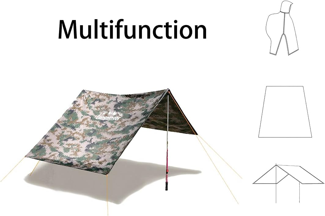 longsinger Rain Poncho for Adult, Waterproof Rain Poncho with Hood and Sleeve, Ideal for Hiking, Hunting, Camping