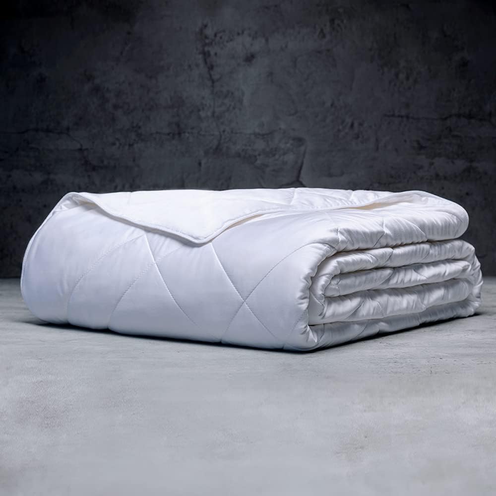 LUXOME Lightweight Blanket | 100% Rayon (Viscose) from Bamboo Fabric & Fill | Full/Queen - 86"x92" | Super Soft | Thermal-Regulating | White