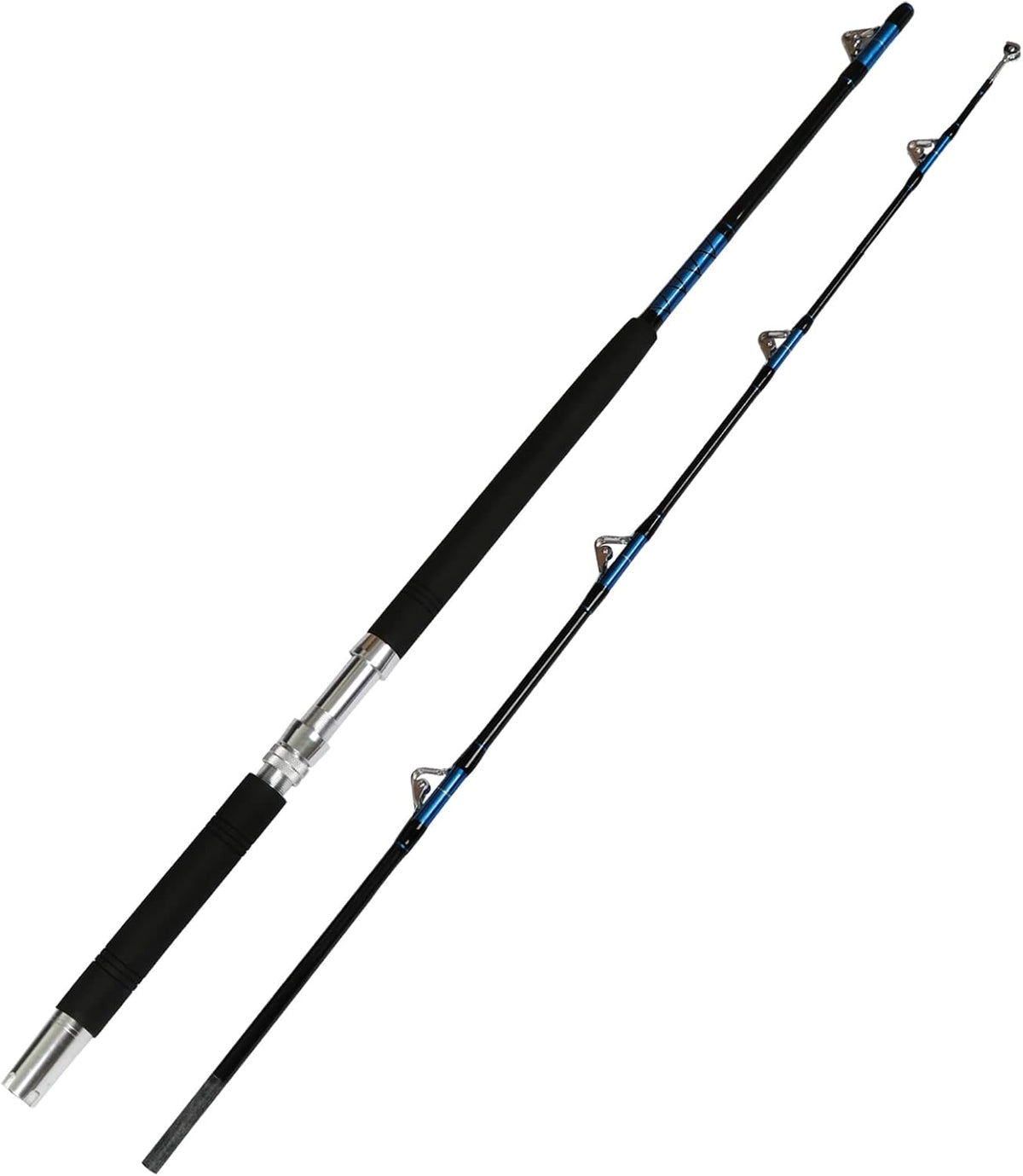 Fiblink Saltwater Offshore Heavy Trolling Fishing Rod Big Game Conventional Boat Fishing Roller Rod Pole with All Roller Guides (Heavy Power, 5-Feet 1-Inch)
