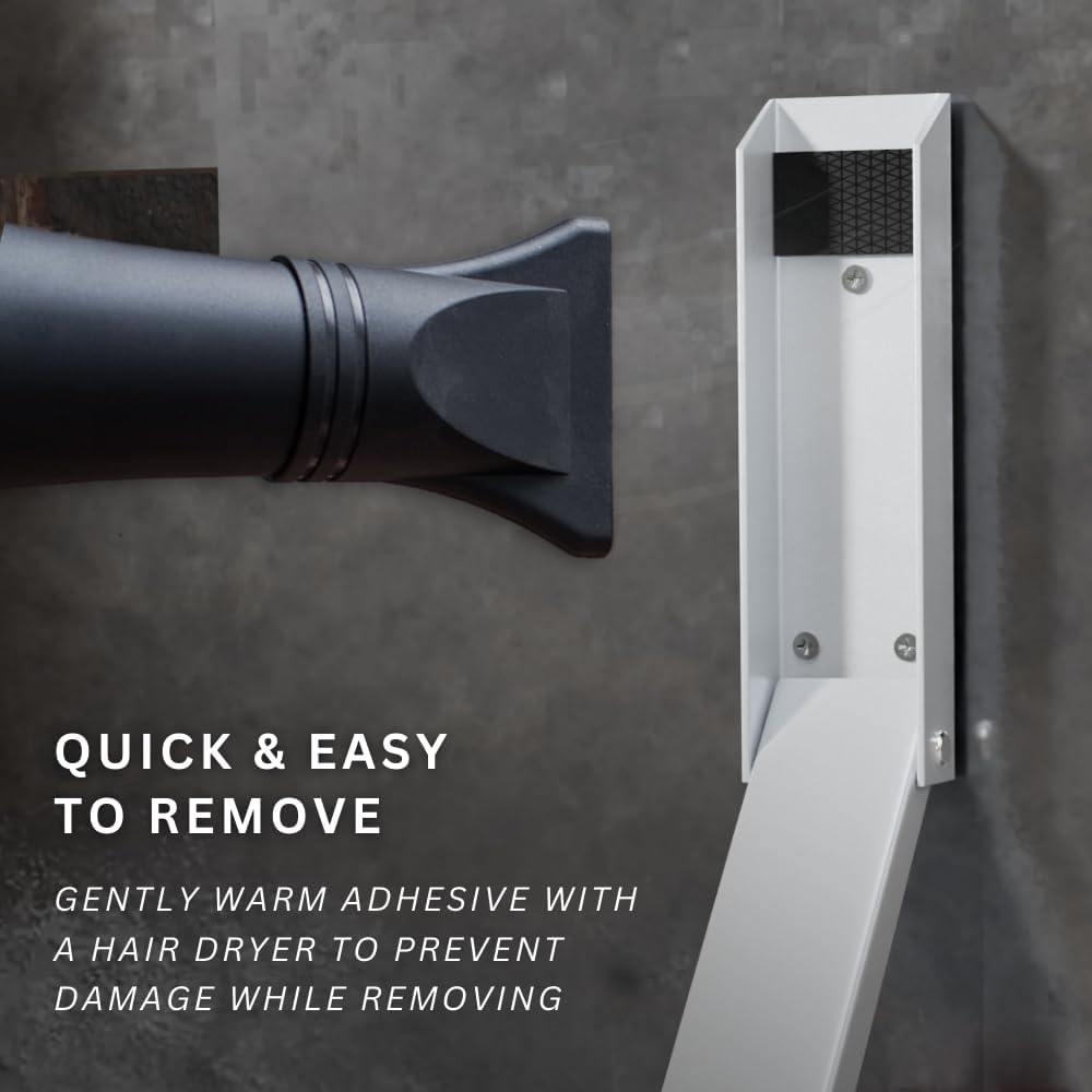 Door Stop, No Drill Door Stoppers - Kickdown Doorstop for Home, Glass Doors, & Outdoors, Easy to Install Doors with Self Adhesive Door Stopper, No Screw Flip Down Portable Door Stopper - White