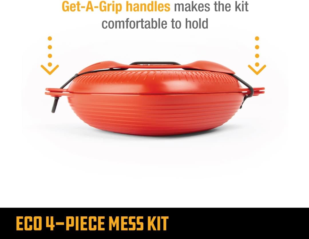 UCO Recycled ECO 5-Piece Camping Mess Kit with Bowl, Plate, Switch Spork Utensil Set