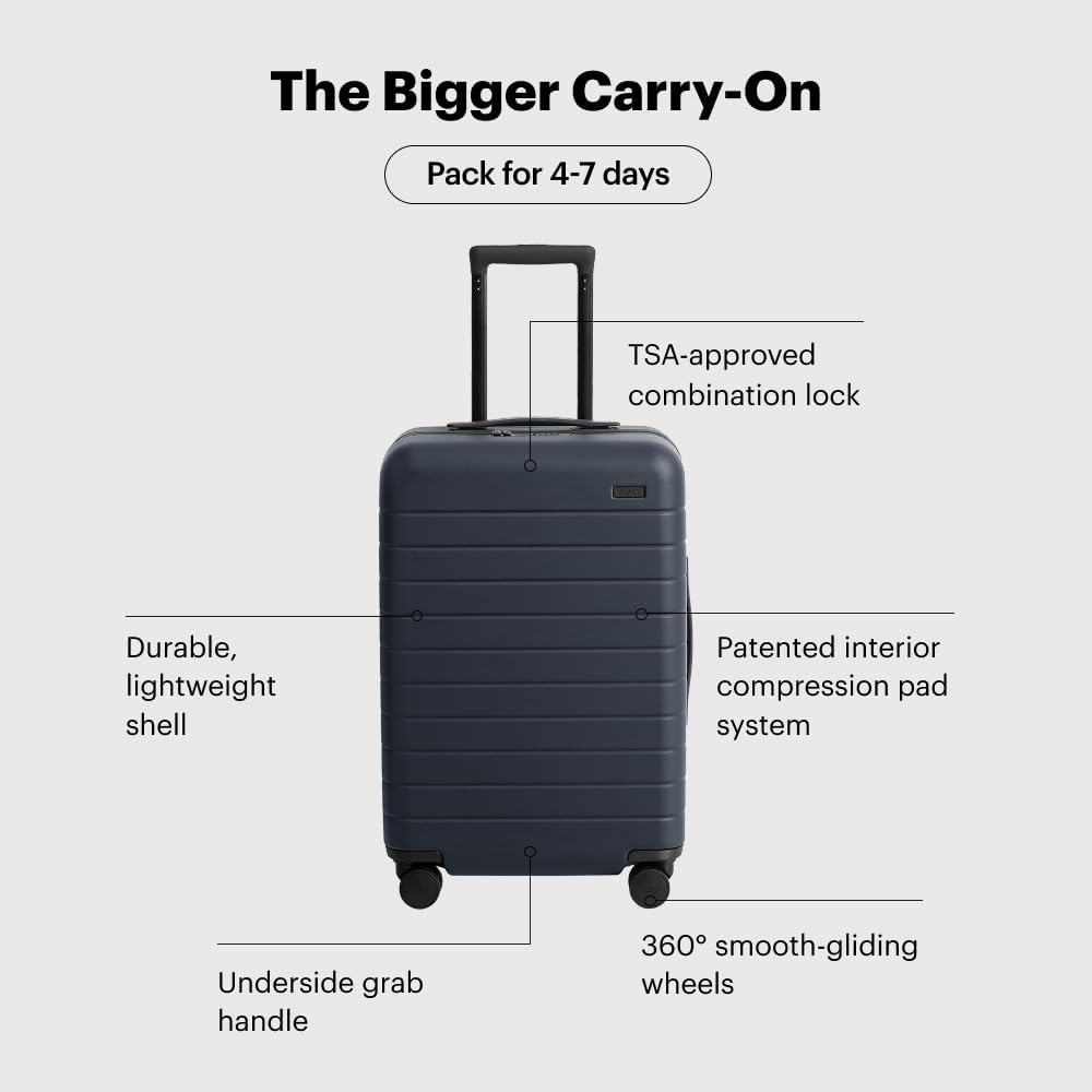 Away Bigger Carry-On Luggage, Lightweight Hardside Large Suitcase with Spinner Wheels, TSA Lock, Airline Approved, Sea Green
