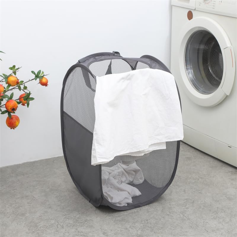 Extra Large Laundry Bags 6 Pack with 1 Pack Pop Up Hamper, Varied Colors Travel Laundry Bags 30"x40", Foldable Mesh Laundry Basket, for college dorm and apartment dwellers (7PCS)