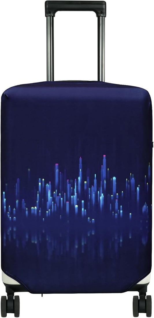 HYPER VENTURE Washable Luggage Cover - Fashion Suitcase Protector Fits 23-26 Inch Luggage (Nightscape, M)