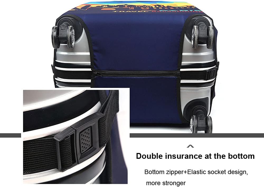 MosaiRudo Thicker Luggage Cover Elastic Suitcase Cover Protector Fits 18-32 Inch Suitcase Travel Accessories (Sparkling, L)