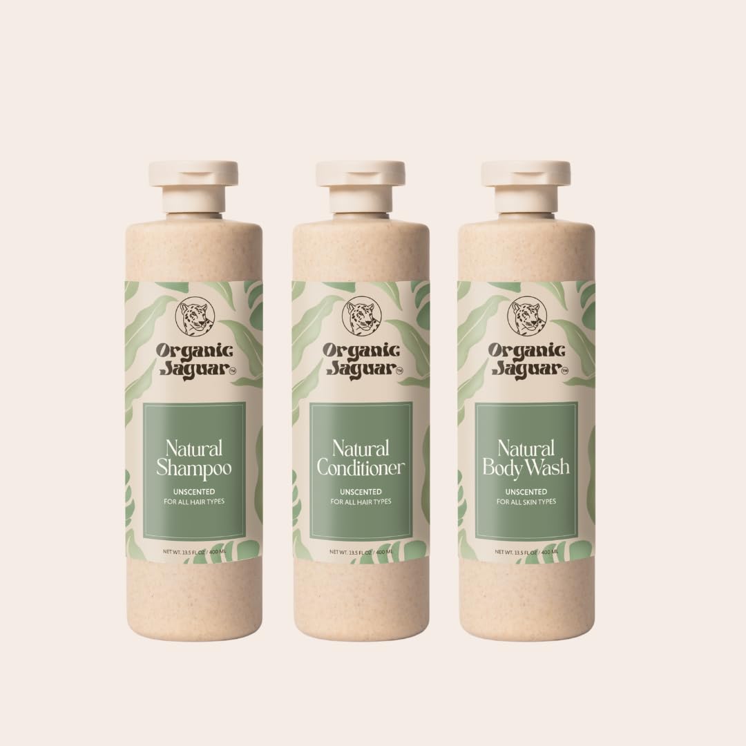 Natural Shampoo for Hair Care, Sulfate Free Shampoo with Castor Oil, Jasmine, Glycerin, Aloe Vera & Mild Thickening Agent, Dry to Color Treated to All Hair, 13.5 fl oz