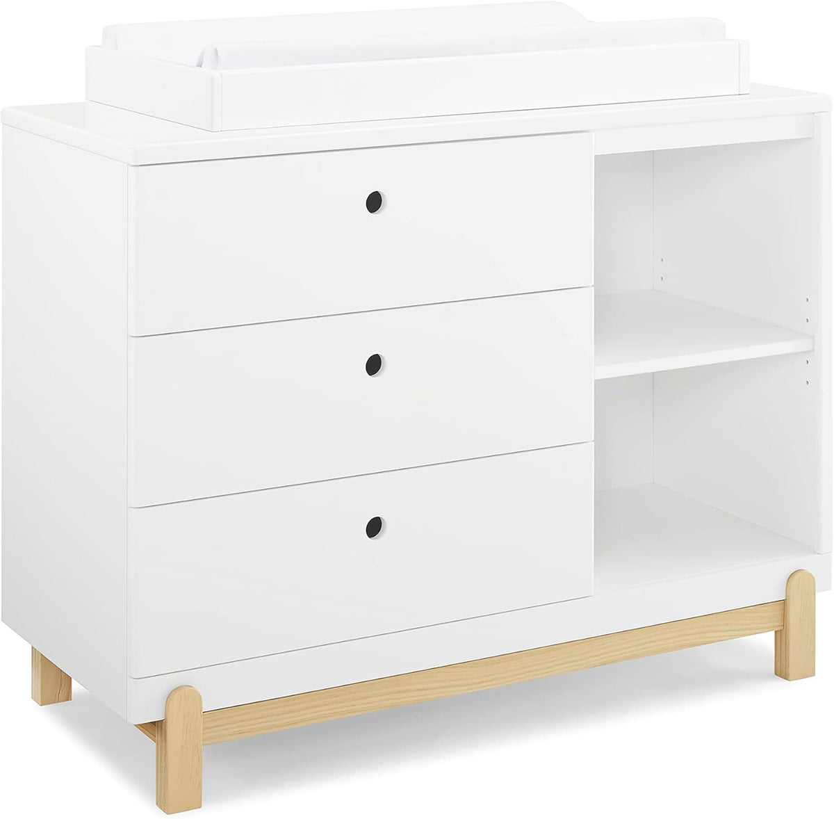 Delta Children Poppy 6-Piece Baby Nursery Furniture SetIncludes: Convertible Crib, Dresser, Changing Top, Mattress, Sheets, & Changing Pad, Bianca White w/Natural
