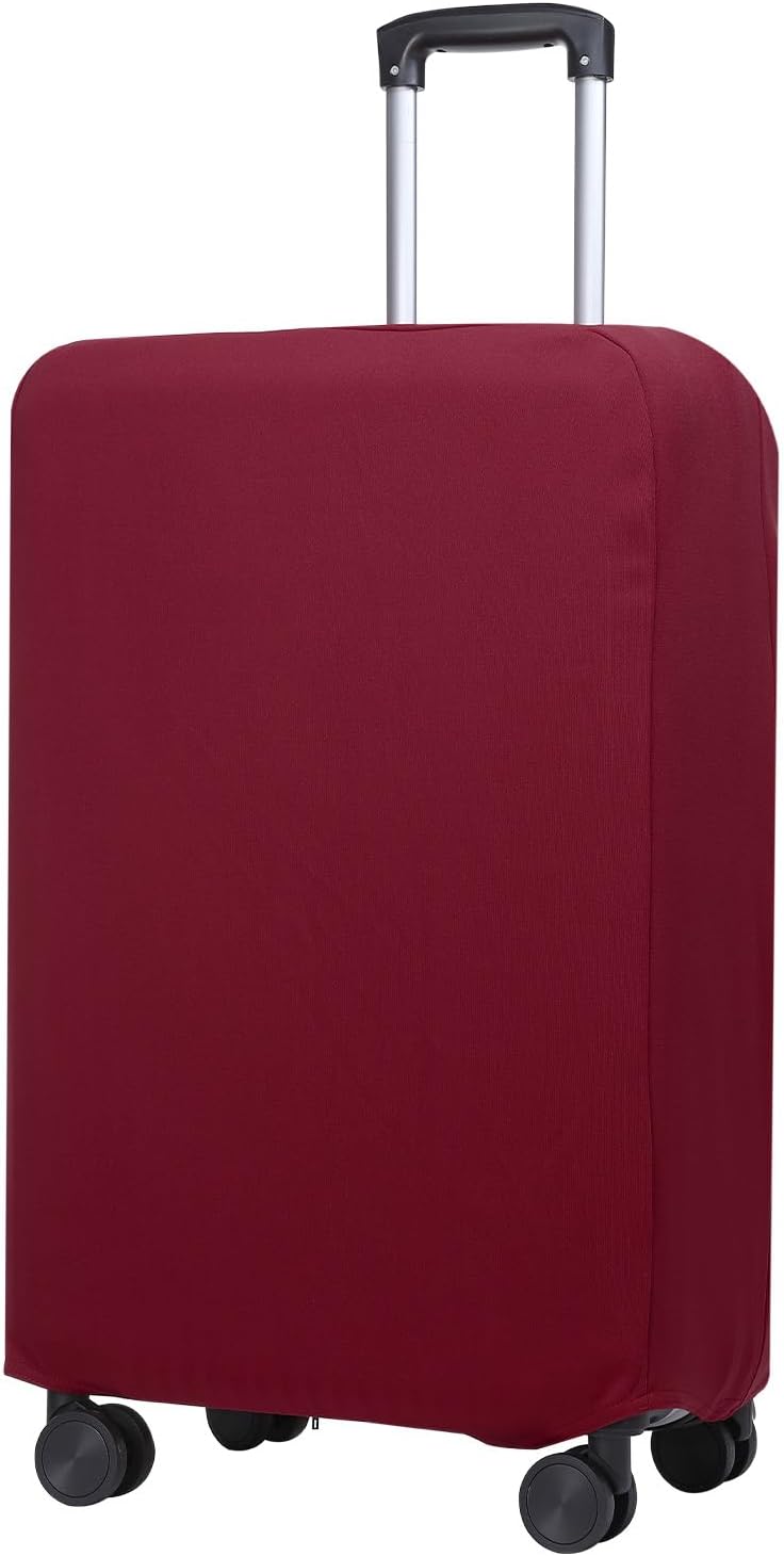 PATIKIL Luggage Cover, Suitcases Covers Elastic Carry on Cover Protector Washable Scratch-Resistant Fits 22-23 Inch Luggage for Travel Business Trips, Wine Red