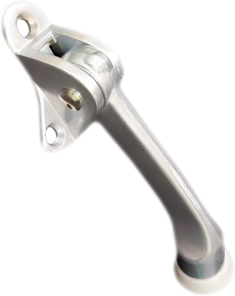 QCAA Heavy Duty Kickdown Door Stopper, 4", Zinc Die Cast, Satin Chrome, Made in Taiwan