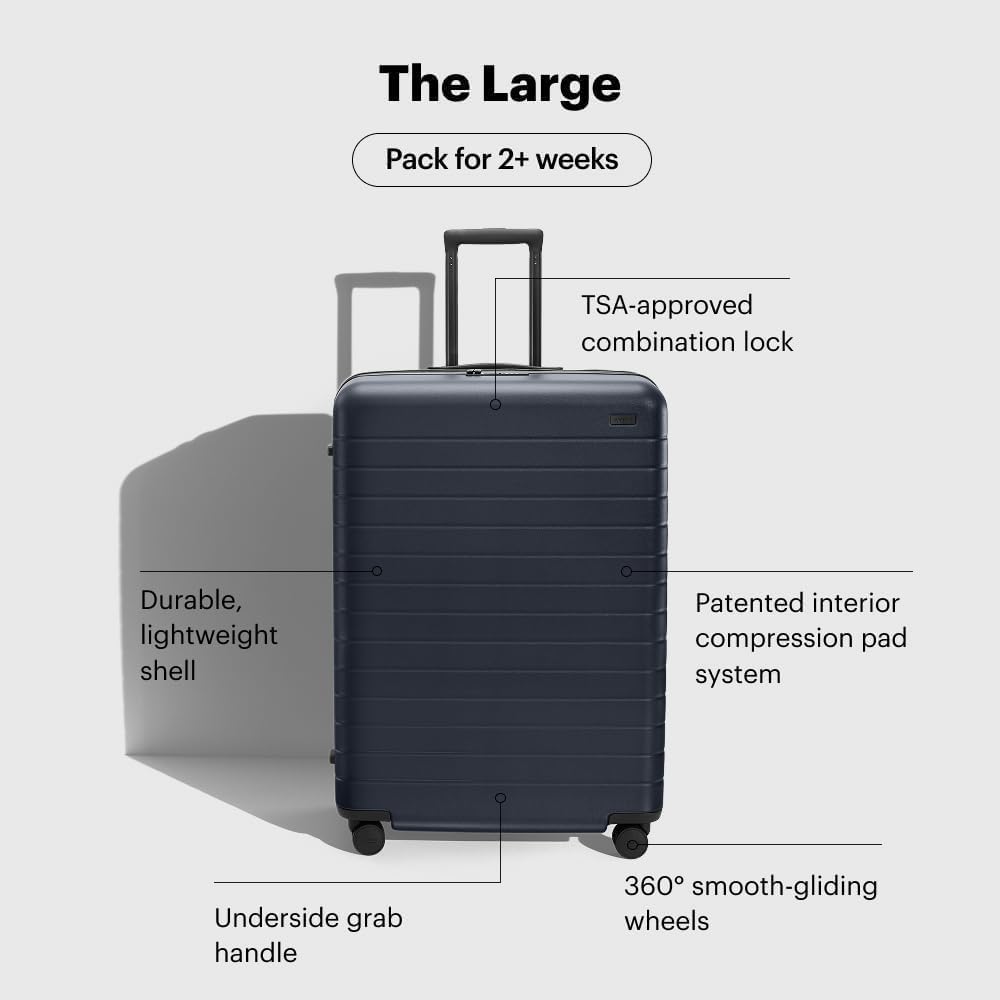 Away Large Checked Luggage, 29 Inch Hardside Suitcase with Spinner Wheels, Lightweight & Durable, TSA Lock, Tango Red