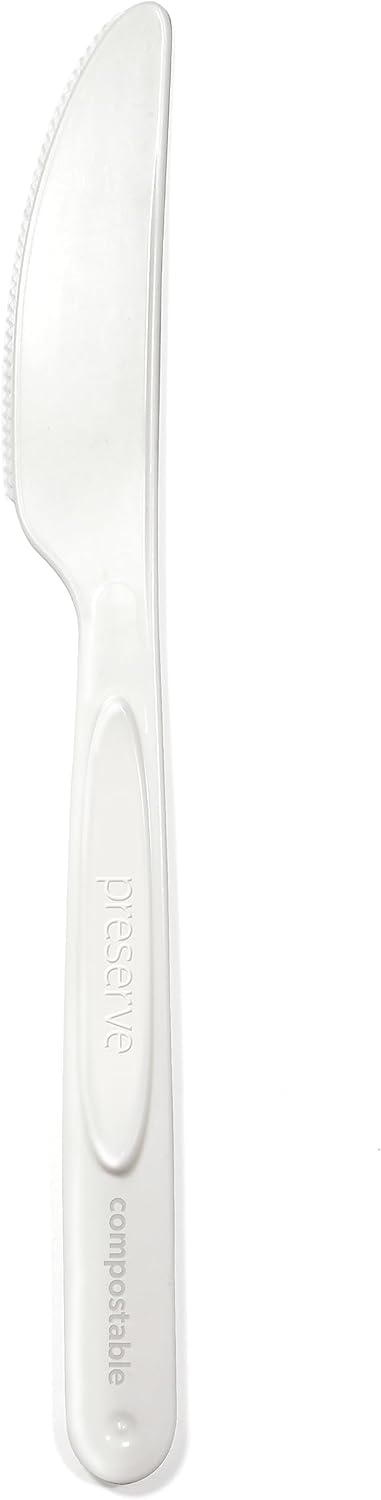 Preserve Compostable Knives, Made in USA, Medium Weight Cutlery, White, 840 Count