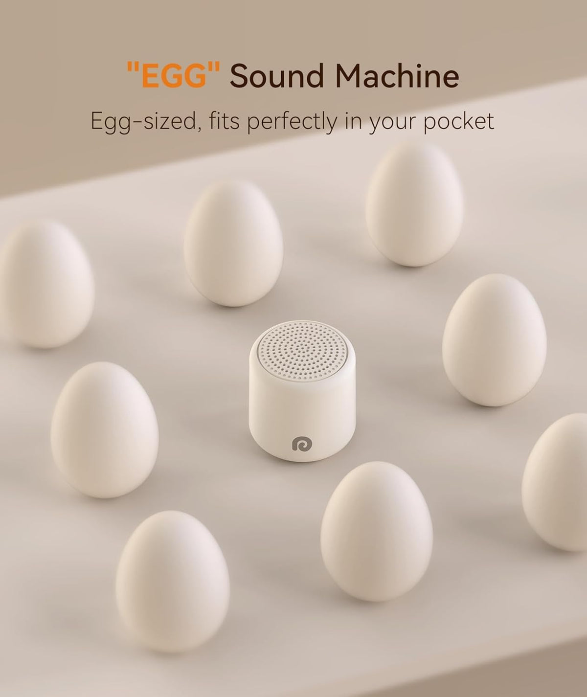 Dreamegg Sound Machine - Portable Sound Machine for Baby%Adults, 16 Soothing Sounds, Timer, Travel Mini White Noise Sound Machine for On-The-go Home Baby Shower Registry Gift, 2 Pack, White&Black