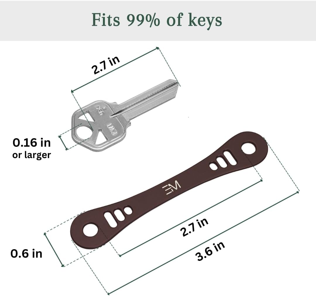 EM Premium Products Compact Key Holder - Pocket Key Organizer - 14 Keys Key Bar