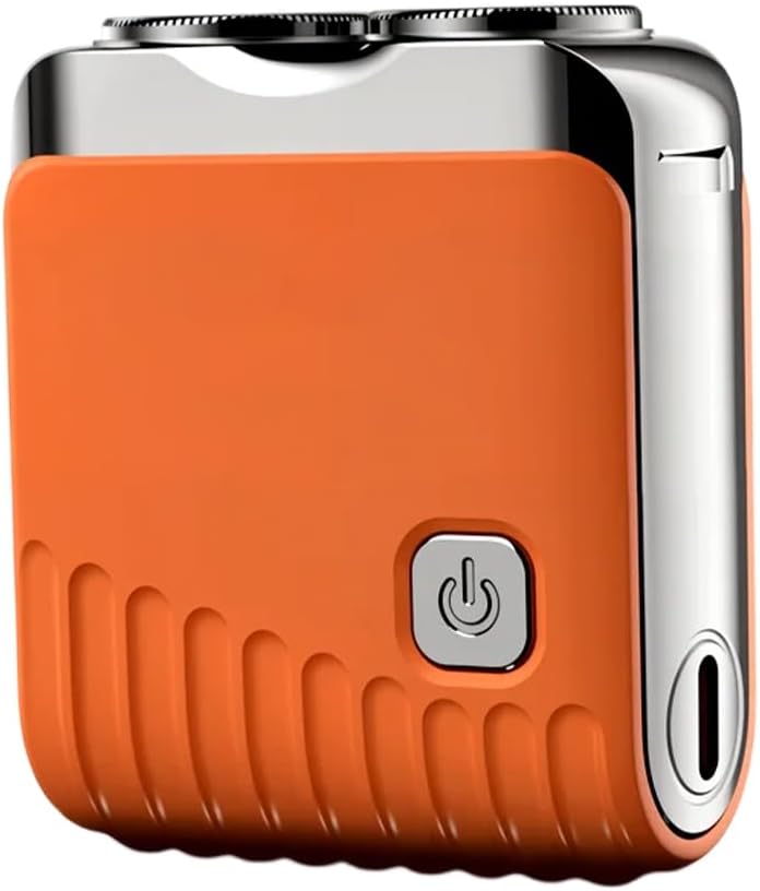 Mini Electric Shaver, Dual Head Waterproof Rechargeable Razor Mini Wet Dry Shaving Razor for Travel Home Use (Orange)