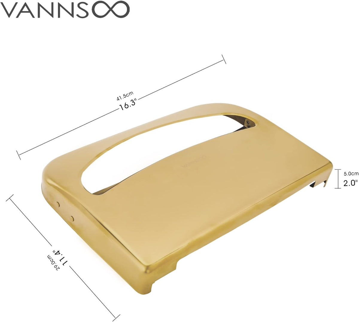 Toilet Seat Cover Dispenser - Stainless Steel Wall Mount Toilet Seat Cover Holder for Commercial Bathroom, 250 Single or Half Fold Seat Covers Capacity (Gold)