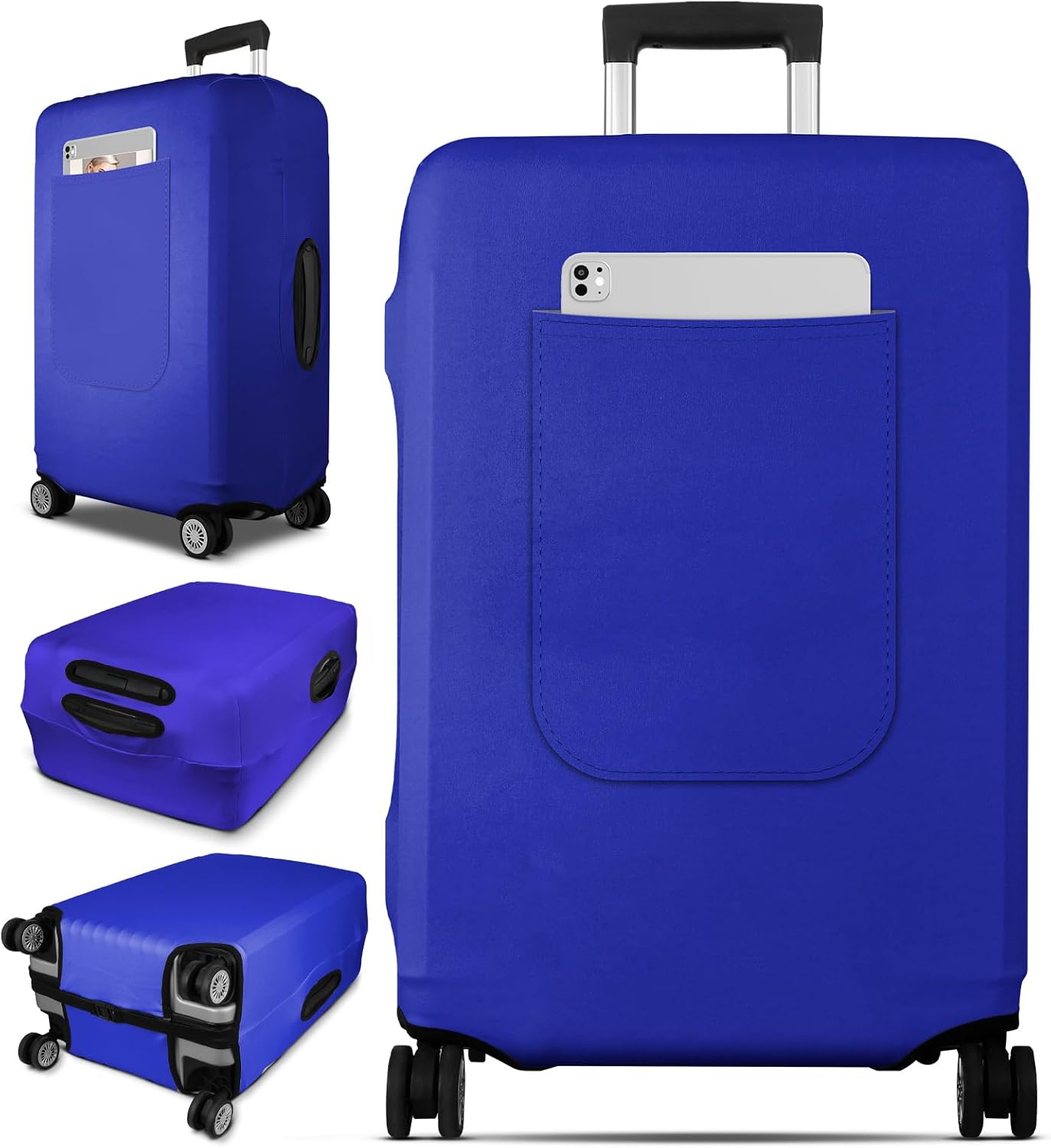 Slohif Luggage Cover for Suitcase Tsa Approved Protector - Luggage Sleeve Suit Case Cover Travel Stretch Large Baggage Case Protective Washable Fit 30-32 Inch Blue
