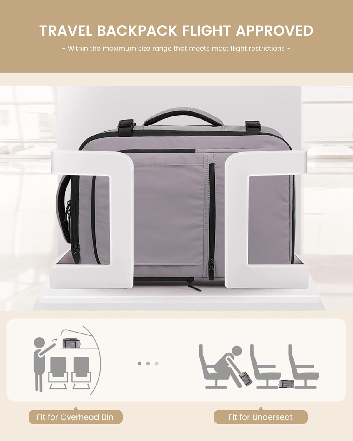 LOVEVOOK Travel Backpack for Women & Men, 50L Large Carry On Backpack Airline Approved, TSA Personal Item Weekender Bag, Water Resistant Laptop Backpacks with 3 Packing Cubes for Travel Essentials