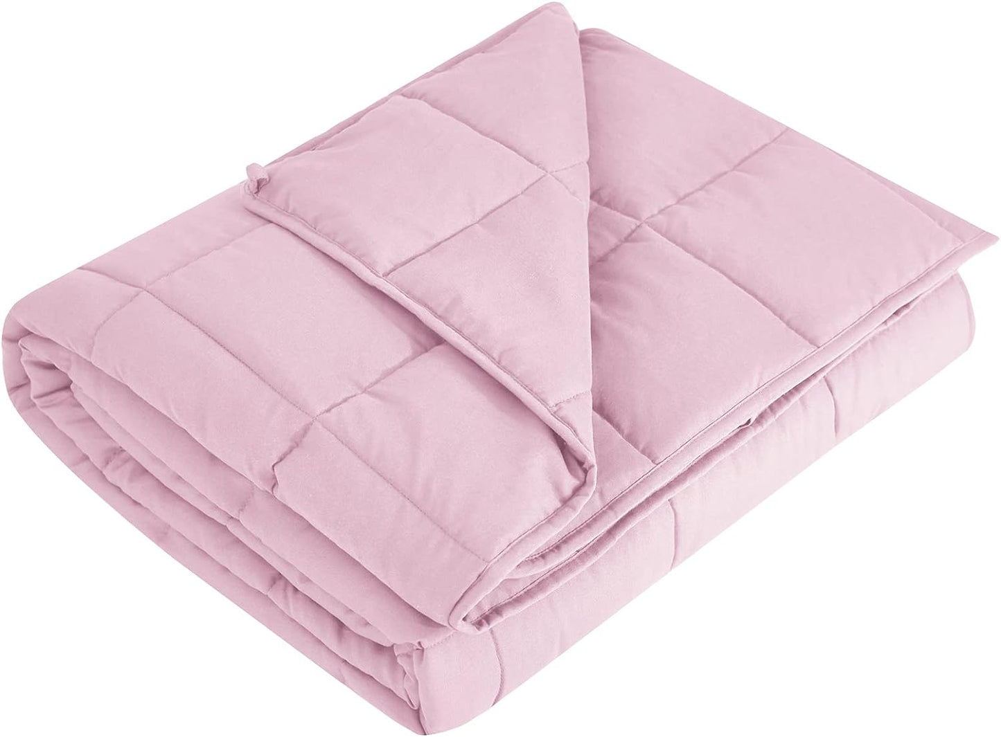 L'AGRATY Weighted Blanket - 60"x80" 20lbs Cooling Breathable Heavy Blanket Microfiber Material with Glass Beads Big Blanket for Adult All-season Summer Fall Winter Soft Thick Comfort Blanket