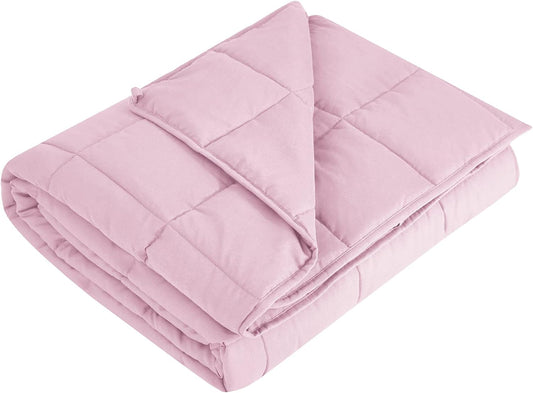 L'AGRATY Weighted Blanket - 60"x80" 20lbs Cooling Breathable Heavy Blanket Microfiber Material with Glass Beads Big Blanket for Adult All-season Summer Fall Winter Soft Thick Comfort Blanket
