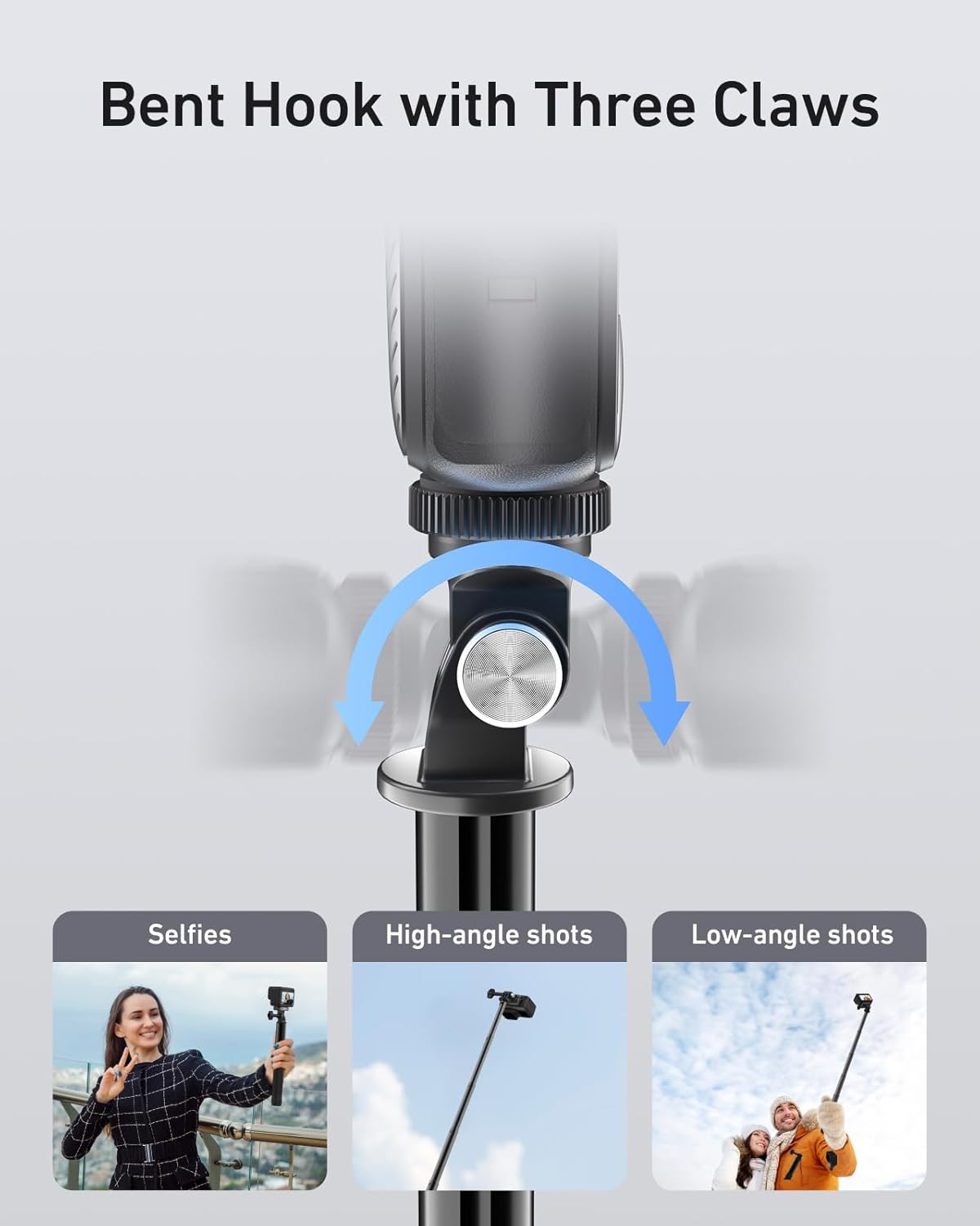 TELESIN 35" Extension Selfie Stick for GoPro, Portable Vlog Selfie Stick Handle Monopod Pole for GoPro Hero 13 12 11 10/Insta 360/DJI Osmo 360 Action 5 4 Pocket/AKASO Travel Action Camera Accessories