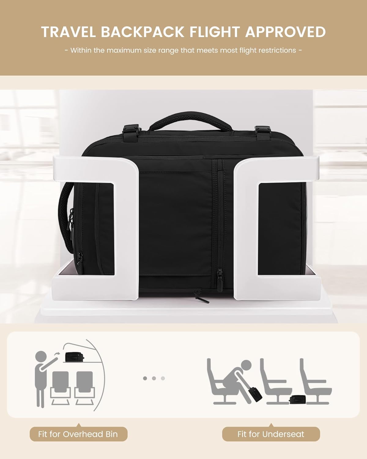 LOVEVOOK Travel Backpack for Women & Men, 40L Large Carry On Backpack Airline Approved, TSA Personal Item Weekender Bag, Water Resistant Laptop Backpack with 3 Packing Cubes for Travel Essentials