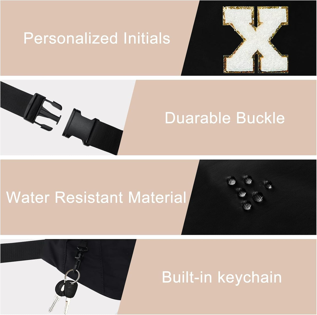 MAXTOP Large Crossbody Fanny Pack with 4-Zipper Pockets,Gifts for Enjoy Sports Festival Workout Traveling Running Casual Hands-Free Wallets Waist Pack Phone Bag Carrying All Phones