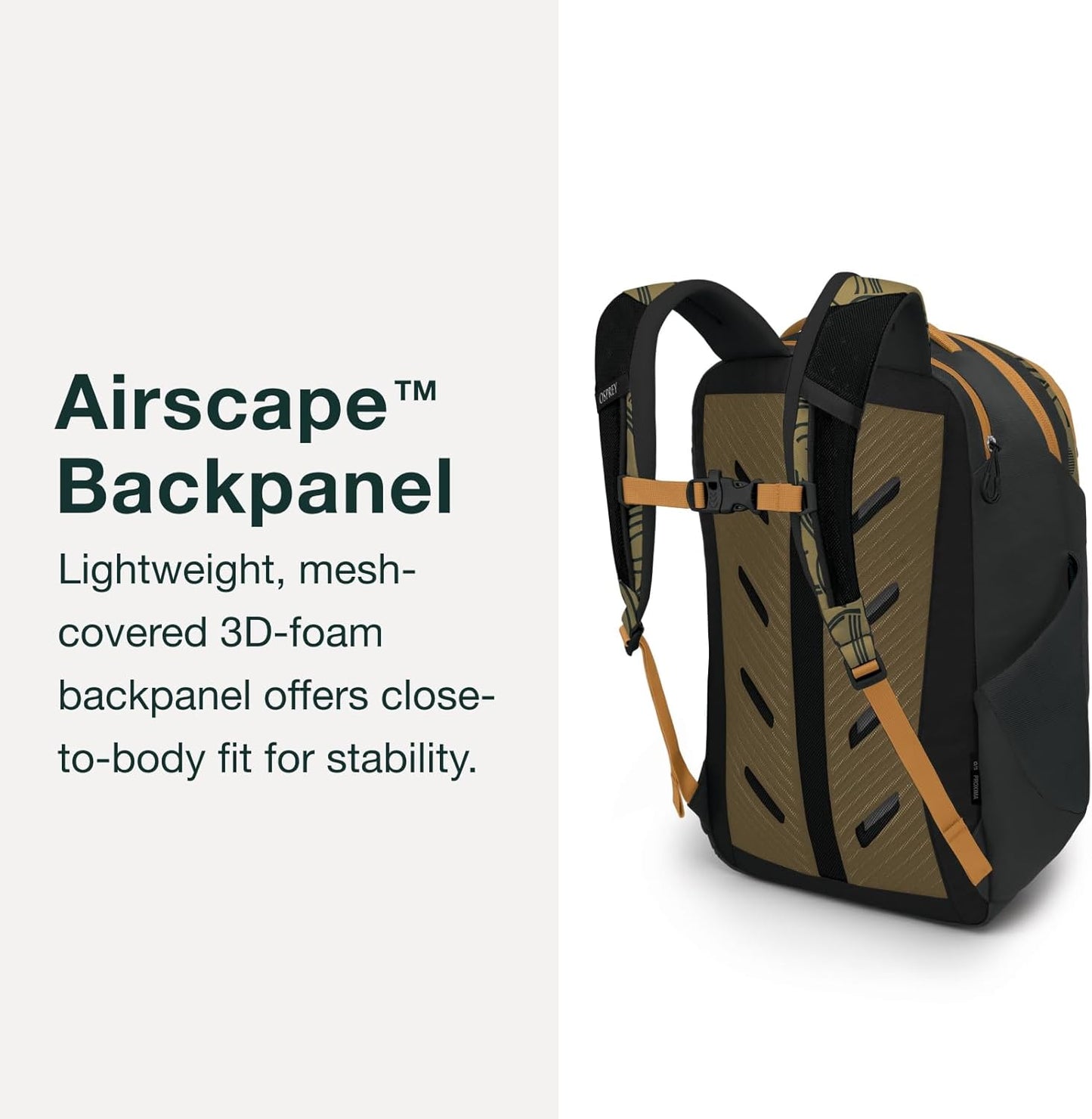 Osprey Proxima 30L Campus Laptop Backpack - Organized Everyday Pack with Tech Storage, Water Bottle Pockets, and Comfortable Carry - Perfect for School, Commute, and Travel, Kazuma Print/Toffee Orange