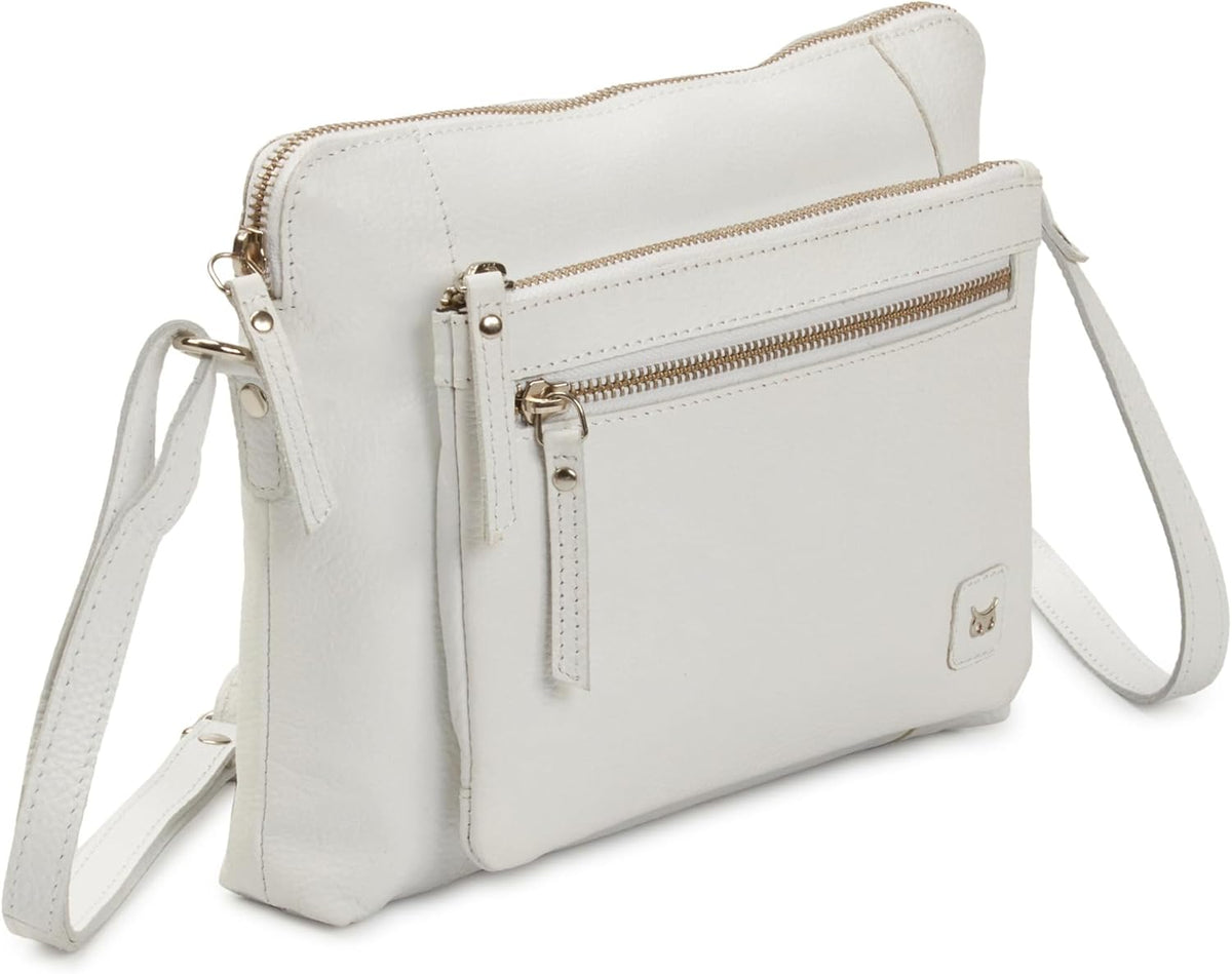 Wise Owl Accessories Small Soft Pebbled Real Leather Crossbody Handbags Purses Sling Crossover Shoulder Bag