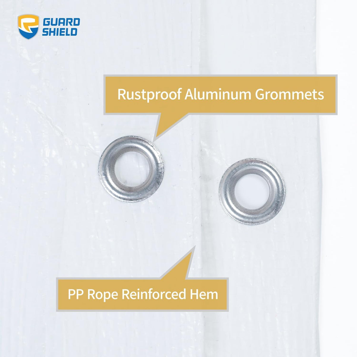 GUARD SHIELD Tarp White 9x12 Feet Multi Purpose Waterproof Poly Tarp Cover 5mil (2-Pack)