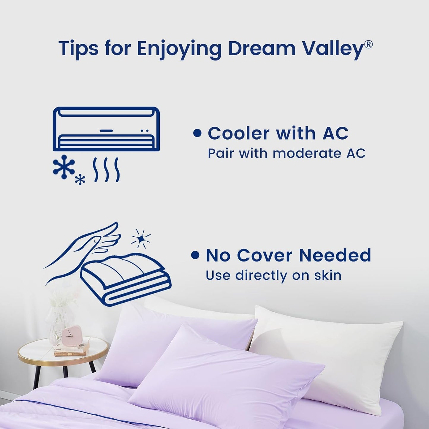 Dream Valley® Outlast® Deepsleep Cooling Comforter, Throw Size, NASA-Grade Space Technology Cooling Blanket for Hot Sleepers Night Sweats, Q-Max > 0.45 Aerocool™ Breathable, Lavender Fog, 60"x80"