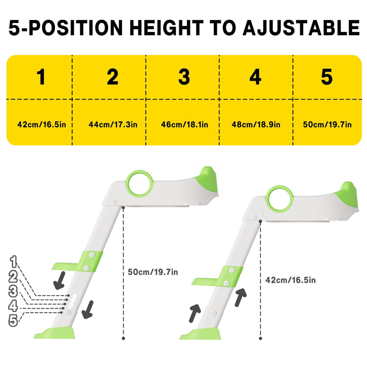 Potty Training Seat with Step Stool Ladder, Toddler Toilet Seat with PU Cushion, Adjustable 5-Level Height, Foldable Potty Training Toilet for Kids Boys Girls, Anti-Slip Pads Ladder